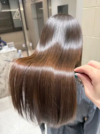 ロング パーマ ヘアアレンジ 縮毛矯正/髪質改善/ ブリーチ毛/木元渓太のヘアスタイル