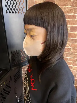 ミディアム カラー パーマ ヘアアレンジ メンズ キッズ ネイル マツエク・マツパ 久木原 ゆりのヘアスタイル