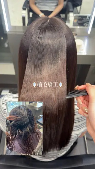 ロング 縮毛・髪質改善/艶 カラー🪞YURIAのヘアスタイル