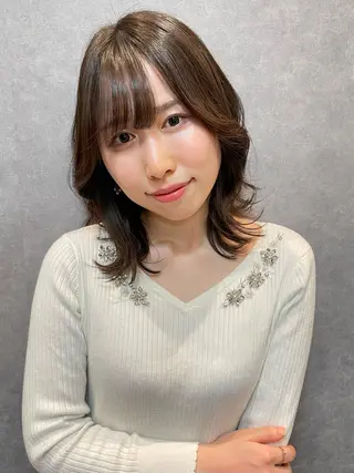 ミディアム カラー ツヤ美髪💐 髪質改善/高山愛来のヘアスタイル