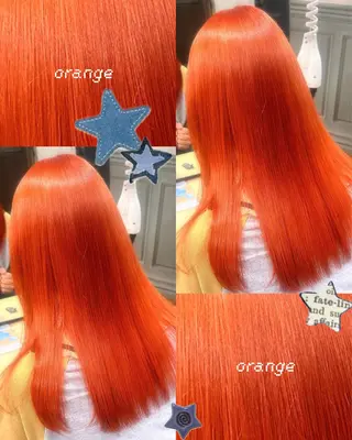セミロング カラー ハイトーン💗ピンク 🛼カラフル🍀のヘアスタイル