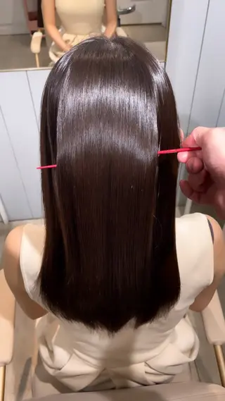 ロング 梅田縮毛矯正◻︎髪質 改善◻︎細見 了眞のヘアスタイル