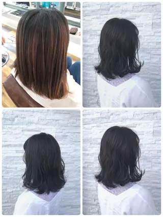 セミロング カラー パーマ ヘアアレンジ メンズ 豊橋美容院 ソンリエのヘアスタイル