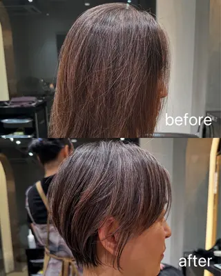 ショート 縮毛矯正/レイヤー taiga🧡のヘアスタイル