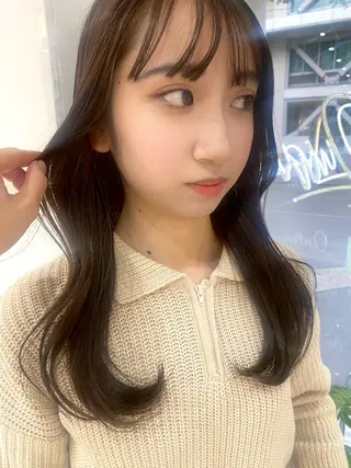 セミロング カラー -福岡博多筑紫口- 大津成美のヘアスタイル