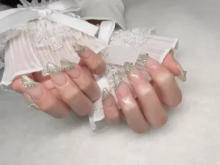 ネイル I-nailロング /ワンホン/キラキラのネイルデザイン
