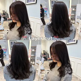 セミロング ブリーチなしwカラー メンズパーマ新居見のヘアスタイル
