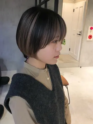 ショート カラー パーマ ヘアアレンジ ショートヘア原宿 fifth コシのヘアスタイル