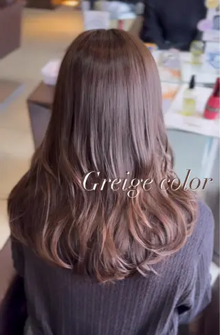 セミロング カラー 🤎韓国ヘア ベージュ まゆか🤎のヘアスタイル
