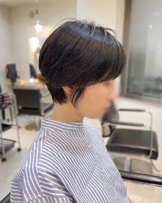 ショート miyu♡̷̷ 韓国ヘア/顔まわりのヘアスタイル