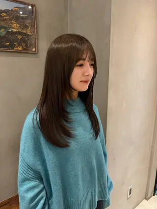ミディアム 新宿/顔周りカット +レイヤー=しずく♩のヘアスタイル