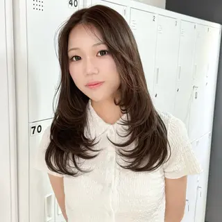 セミロング カラー 🎀ミルクティー/暖 色×レイヤー/マリアのヘアスタイル