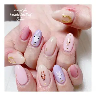 ミディアム ネイル 🐾enen style 🐾のネイルデザイン