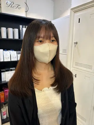 ロング 🌷ラベンダーピンク 顔まわり🌷ねいろのヘアスタイル