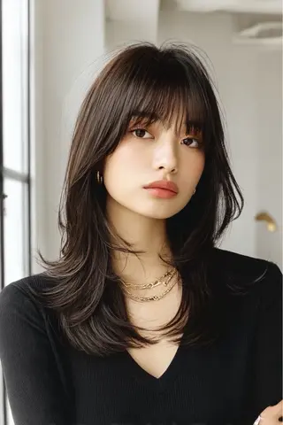 セミロング 絶対可愛い🍎透明感 カラーあります✨蕾祁のヘアスタイル