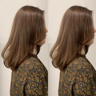 ミディアム カラー 透明感カラー✂︎ /縮毛矯正/YUKAのヘアスタイル