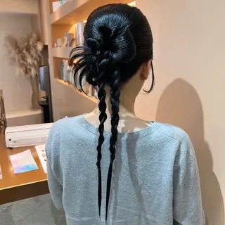 ロング ヘアアレンジ ✨カチモリ✨レイヤー 韓国ヘア🇰🇷ゆいのヘアスタイル