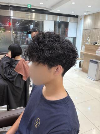 パーマ メンズ 大川 夏緑のヘアスタイル