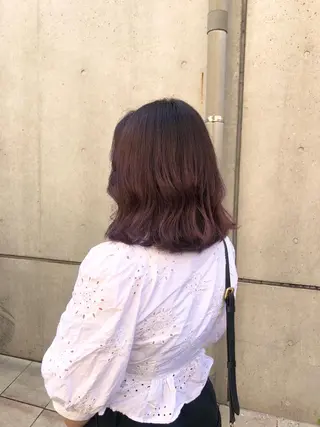 ミディアム カラー 銀座/ハイトーン/ hayaka 🖤のヘアスタイル