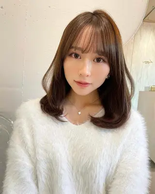 ミディアム カラー 上品ヘア🤍顔周り/ レイヤー✨/林遼一郎のヘアスタイル