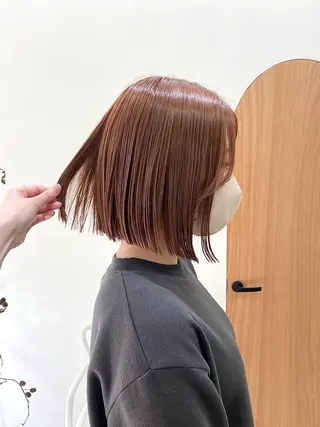 ミディアム カラー ヘアアレンジ ハル🌸柔色/ ブリーチなし/艶髪のヘアスタイル
