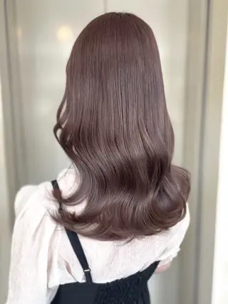 セミロング カラー 巻ける縮毛矯正 Sachi🐰のヘアスタイル