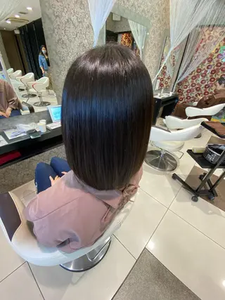 ミディアム 髪質改善・縮毛矯正 大石　郷のヘアスタイル