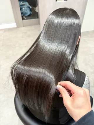 ロング カラー パーマ ヘアアレンジ 縮毛矯正/髪質改善/ ブリーチ毛/木元渓太のヘアスタイル