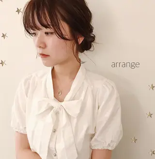 セミロング ヘアアレンジ 市川 千夏のヘアスタイル
