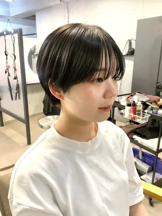 ショート カラー 白髪ぼかし/ショート /ミニボブだいじのヘアスタイル