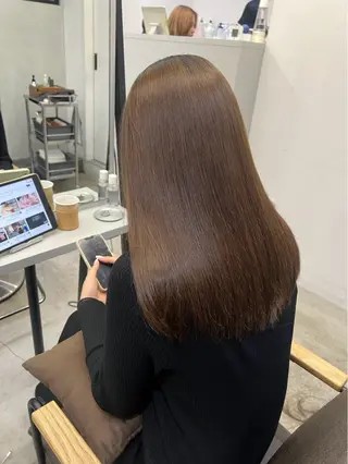 ロング パーマ 🍒モテ暖色カラー × うる艶✧ ゆなのヘアスタイル