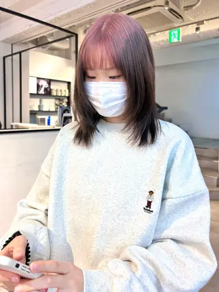 ミディアム カラー Kureha/ネイル トレンドヘアのマツエク・マツパデザイン