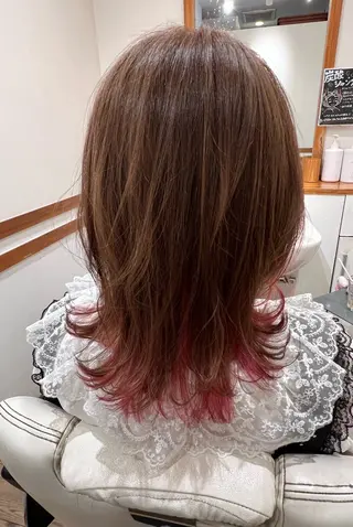 セミロング カラー アザマ ヤスカツ _rosso 川口のヘアスタイル