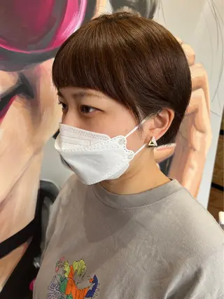 ショート カラー パーマ ヘアアレンジ メンズ キッズ ネイル マツエク・マツパ アイブロウ 久木原 ゆりのヘアスタイル