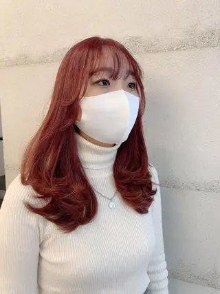 ミディアム カラー 透明感カラー✂︎ /縮毛矯正/YUKAのヘアスタイル