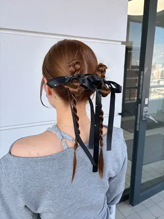セミロング ヘアアレンジ 髪質改善特化🥣🫧 天神美容室のヘアスタイル