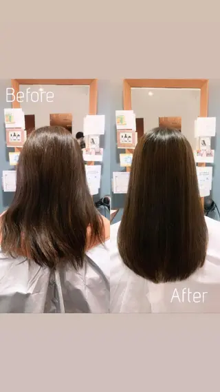 ロング カラー パーマ 傷ませない縮毛矯正／ 吉岡 美江のヘアスタイル