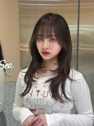 ロング カラー 韓国風レイヤー特化 美容師/リョウヤのヘアスタイル