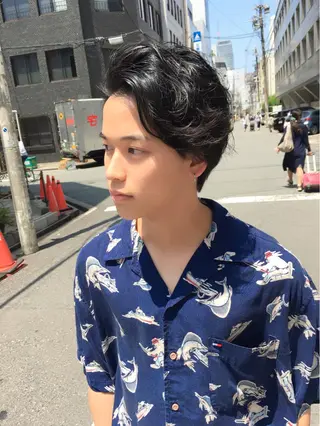 ミディアム パーマ メンズ 柔らか垢抜けｶﾗｰと ｶｯﾄ🫧ASUKAのヘアスタイル
