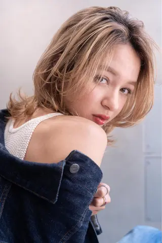 ミディアム カラー ヘアアレンジ TOKI /透明感/原宿のヘアスタイル
