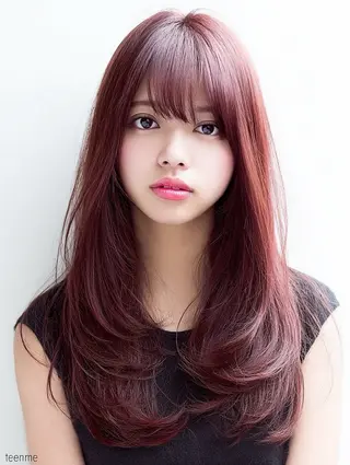 ロング 絶対綺麗な暖色カラー 🎯あります✨増渕✨のヘアスタイル