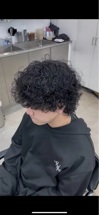 ショート カラー パーマ メンズ キッズ 栄💗メンズ｜似合せ パーマ｜haruのヘアスタイル