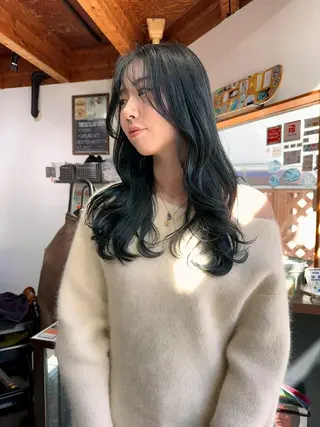 セミロング 馬場 涼平のヘアスタイル