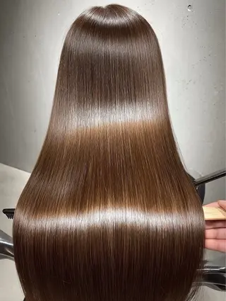 ロング パーマ 🍒モテ暖色カラー × うる艶✧ ゆなのヘアスタイル