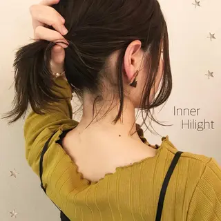 ミディアム カラー 市川 千夏のヘアスタイル