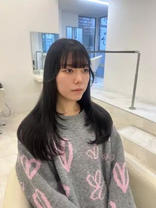 ロング リコ 渋谷 ハッシュカットのヘアスタイル