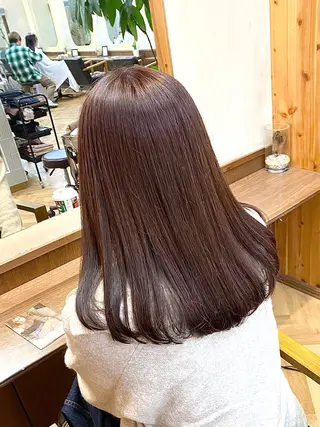 セミロング カラー ヘアアレンジ ハル🌸柔色/ ブリーチなし/艶髪のヘアスタイル