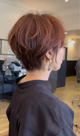 ショート 蟹江/ショート/ボブ パーマ/上坪あずさのヘアスタイル