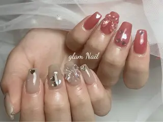 ネイル エツメ💅 長さ出し🎀デザインのネイルデザイン
