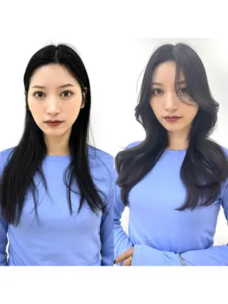 セミロング カラー パーマ ヘアアレンジ 顔周り特化/韓国ヘア /レイヤー/吉野幸大のヘアスタイル